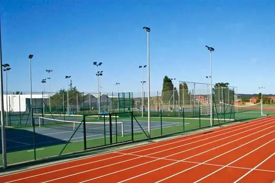 Outdoor athletics track at the summer camp sports campus in Northern Spain.